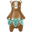 balon foliowy we can bearly wait brazowy amscan 34 shp