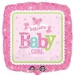 balon foliowy welcome baby girl rozowy amscan 18 sqr