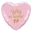 balon foliowy witaj na swiecie zloty rozowy 18 hrt