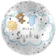 balon foliowy witaj synku bialo niebieski premioloon 17 rnd