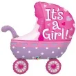 balon foliowy wozek its a girl rozowy qualatex 35 shp