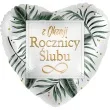 balon foliowy z okazji rocznicy slubu serce bialo zloty amscan 17 hrt