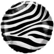 balon foliowy zebra deco czarny qualtex 18 rnd