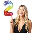 balon foliowy zelek cyfra 2 teczowy partypal 40 dgt