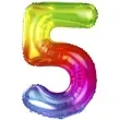 balon foliowy zelek cyfra 5 teczowy partypal 40 dgt