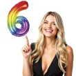balon foliowy zelek cyfra 6 teczowy partypal 40 dgt