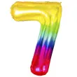 balon foliowy zelek cyfra 7 teczowy partypal 40 dgt