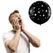 balon gwiazdki round czarny qualatex 36 2 szt