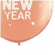 balon happy new year rozowe zloto qualatex 30 2 szt