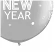 balon happy new year srebrny qualatex 30 2 szt