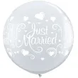 balon just married nowozency transparentne qualatex 36 cali 2 szt