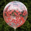 balon konfetti czerwone serduszka transparentny dekoracjepolska 12 5 szt