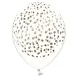 balon kropki zlote transparentne partydeco 30cm 6szt