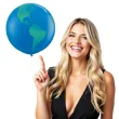 balon kula ziemska niebieski qualatex 36