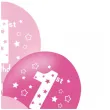 balony 1 birthday urodziny bialo rozowe partypal 12 6 szt