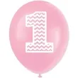 balony 1 urodziny 12 rozowe 5 szt