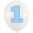balony 1 urodziny 12 transparentne blekitne 5 szt