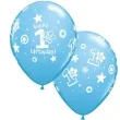 balony 1 urodziny niebieski pastel qualatex 11 25 szt