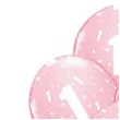 balony 1 urodziny rozowy jasny qualatex 11 6 szt