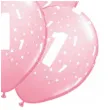 balony 1 urodziny rozowy jasny qualatex 11 6 szt