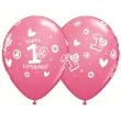 balony 1 urodziny rozowy pastel qualatex 11 25 szt