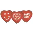 balony 10 serca gemar czerwone mix 3 wzory 50 szt