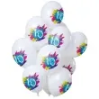 balony 10 urodziny color splash bialy folat 12 12 szt