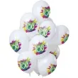 balony 100 urodziny color splash bialy folat 12 12 szt