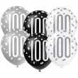 balony 100 urodziny glitz grochy pastel mix unique 12 6 szt