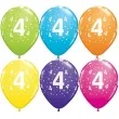 balony 11 liczba 4 qualatex pastel mix tropik 25 szt