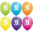 balony 11 liczba 9 qualatex pastel mix tropik 25 szt