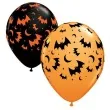 balony 11 nietoperze i ksiezyc czarny i pomaranczowy 6 szt