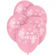 balony 12 baby shower its a girl rozowe 5 szt