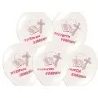 balony 12 i komunia sw belbal white pink 6 szt