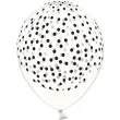 balony 12 kropki czarne strong crystal clear 6 szt