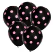 balony 12 kropki pastel black 5 szt