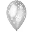balony 12 platki sniegu srebrne 5 szt