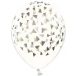 balony 12 trojkaty zlote strong crystal clear 6 szt