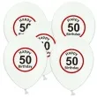 balony 12 urodziny 50 znak bialy pastel 5 szt