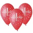 balony 12 with love gemar czerwone 5 szt