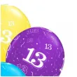 balony 13 urodziny mix qualatex 11 6 szt