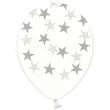 balony 14 gwiazdki srebrne strong crystal clear 50 szt