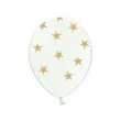 balony 14 gwiazdki zlote belbal pastel pure white 50 szt