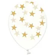 balony 14 gwiazdki zlote strong crystal clear 50 szt