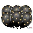 balony 14 gwiazdki zlote strong pastel black 50 szt