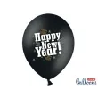 balony 14 happy new year strong metalik black 50 szt