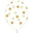 balony 14 kropki crystal clear gold strong 6 szt