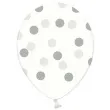 balony 14 kropki crystal clear silver strong 50 szt