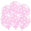 balony 14 kropki pastel baby pink strong 6 szt