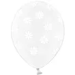 balony 14 kwiatki belbal transparent biale 6 szt